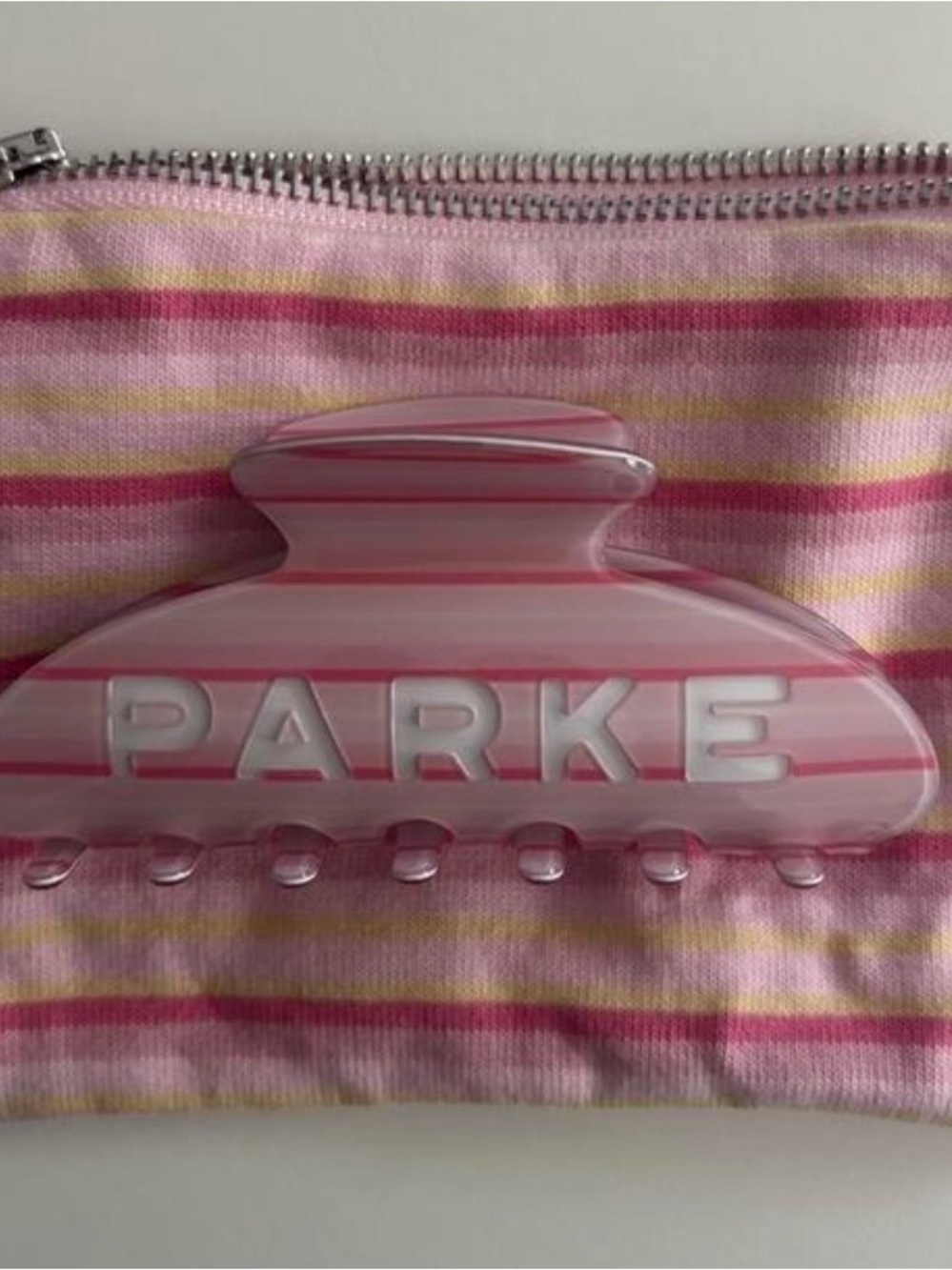 PARKE Pink Striped Hair Claw Clip for Women